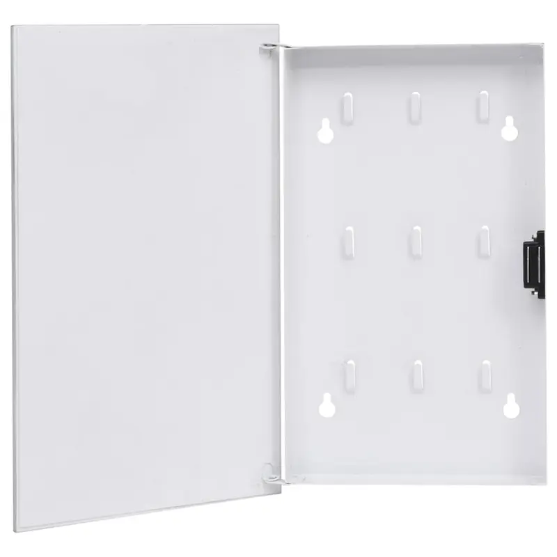 Caja de llaves con tablero magnético blanca 30x20x4 cm