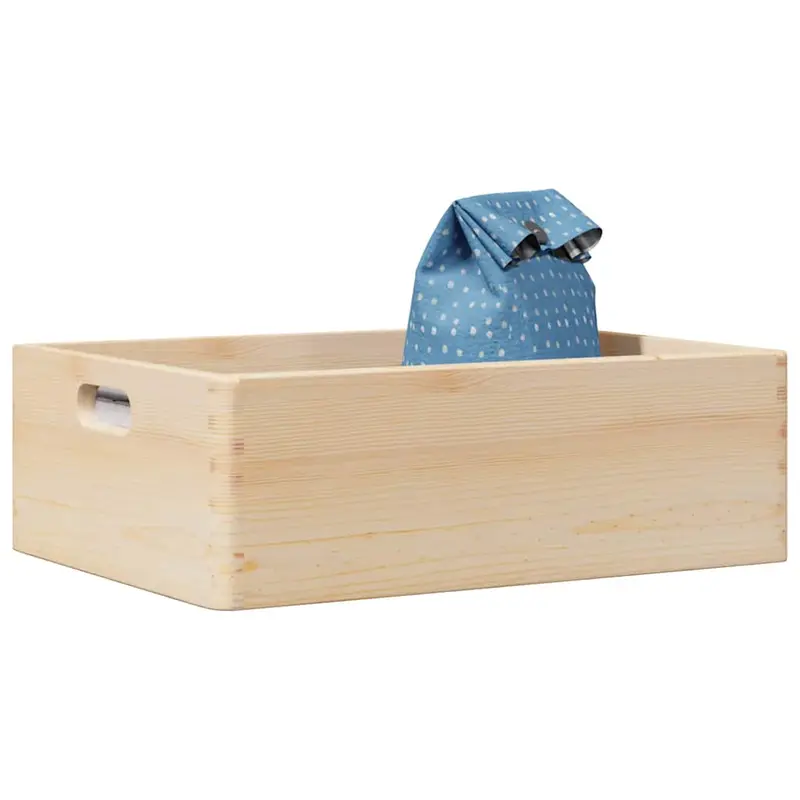 Caja de madera con asas madera maciza pino 40x30x13 cm