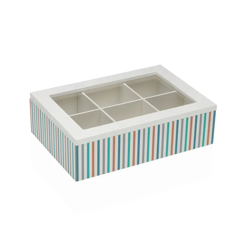 CAJA DE TE RAYAS 6 COMPARTIMENTOS