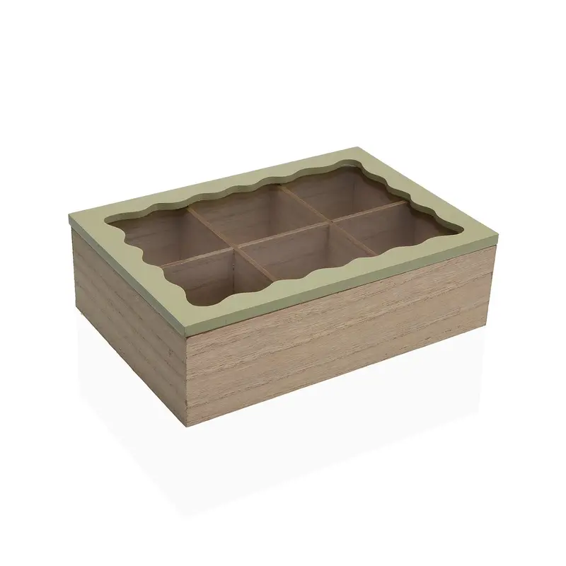 CAJA TE MADERA BLANCA ONDULADA
