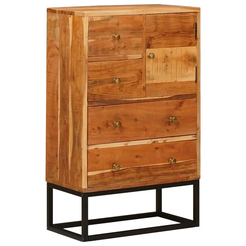 Cajón de Gaveta Natural 55 x 30 x 90 cm Madera de Acacia Sólida