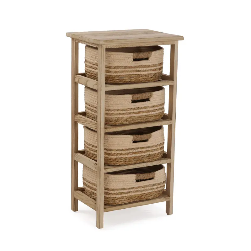 CAJONERA BAÑO 4 CESTAS COLOR BEIGE