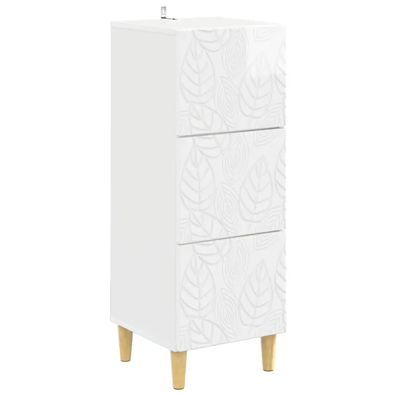 Cajonera Blanco Brillante 33 x 34,5 x 90 cm