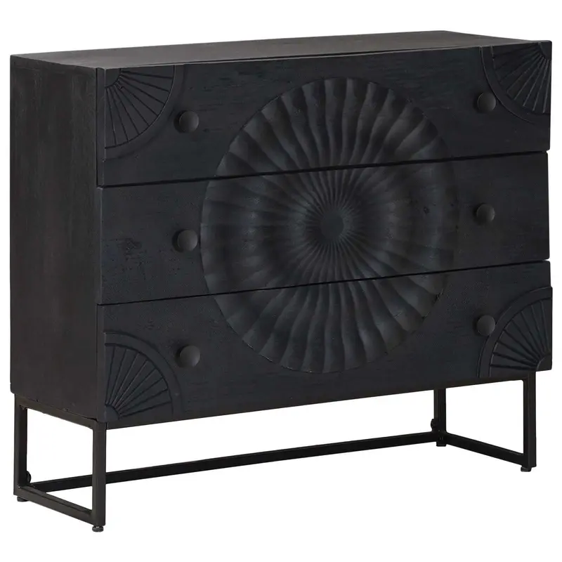 Cajonera con cajón Negro 75 x 30 x 65 cm