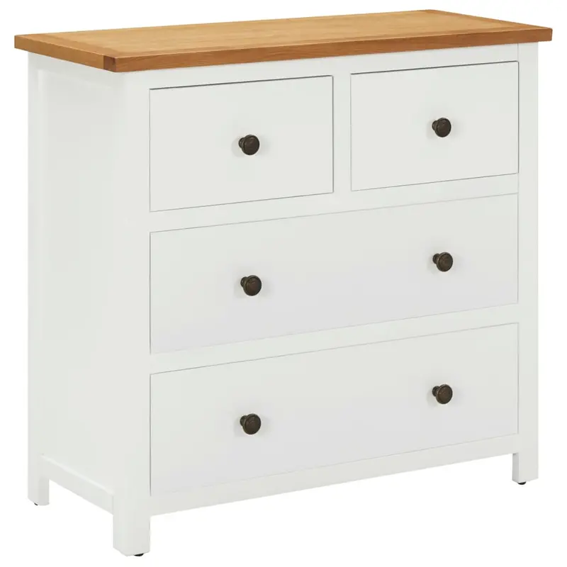 Cajonera de madera de roble macizo 80x35x75 cm