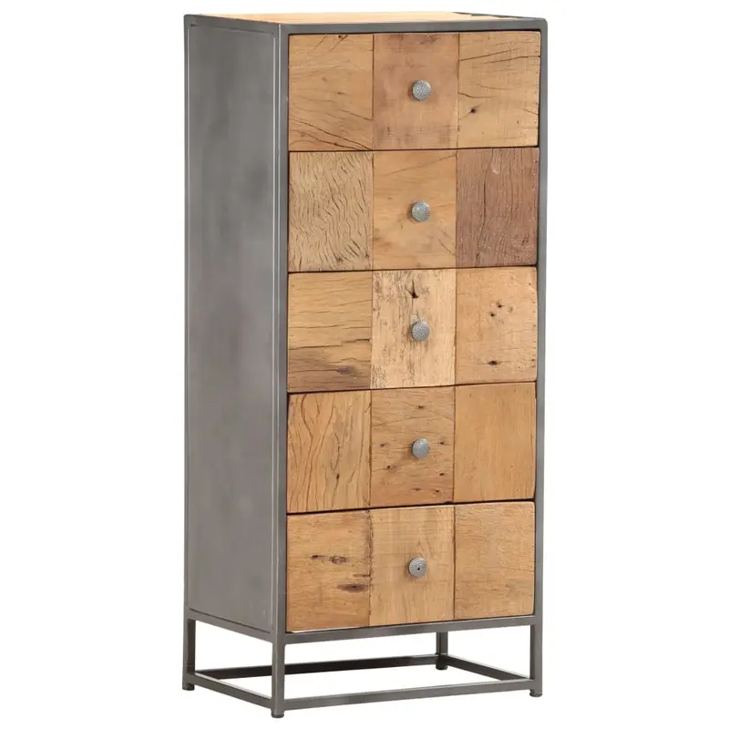 Cajonera de madera maciza reciclada 45x30x100 cm