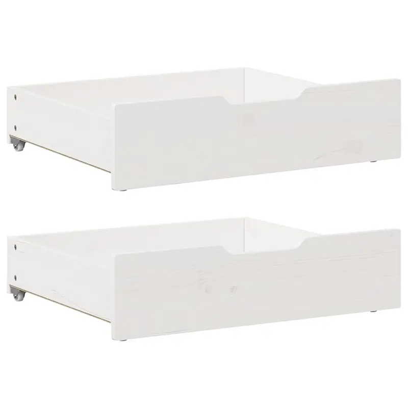 Cajones debajo cama 2 uds madera maciza pino blanco 65x55x17 cm