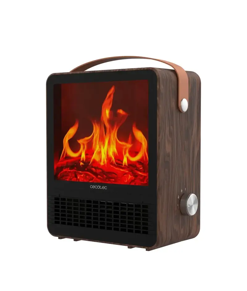 Calefactor Cerámico 1500W con Efecto Llama y Seguridad Avanzada para Espacios Pequeños de Cecotec