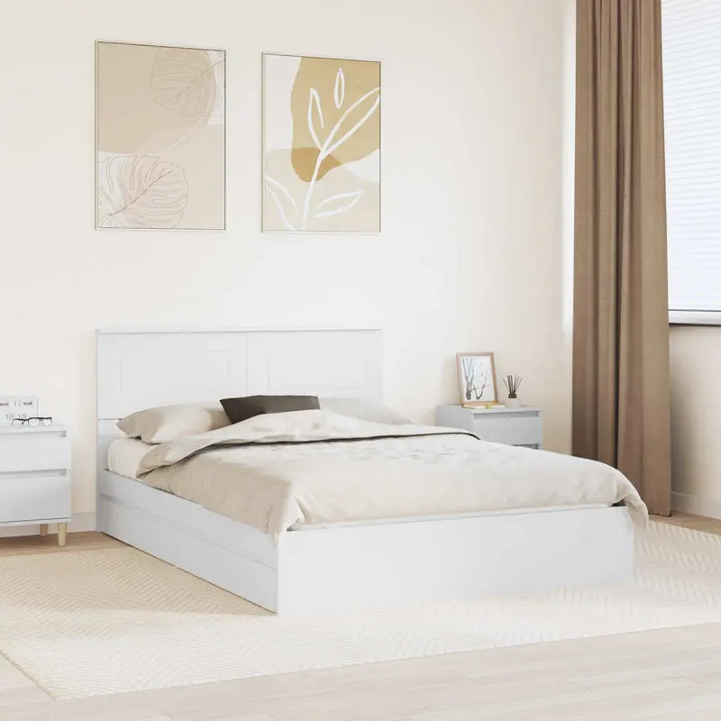 Cama con almacenamiento 140 x 190 cm Madera de ingeniería