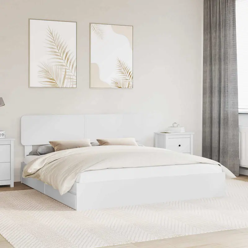 Cama con almacenamiento 180 x 200 cm Madera de ingeniería