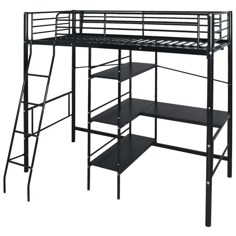 Cama con colchón Negro 200 x 90 cm Metal