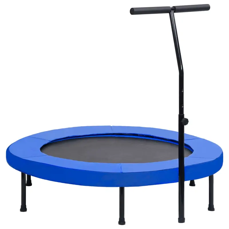 Cama elástica fitness con asa y almohadilla de seguridad 122 cm