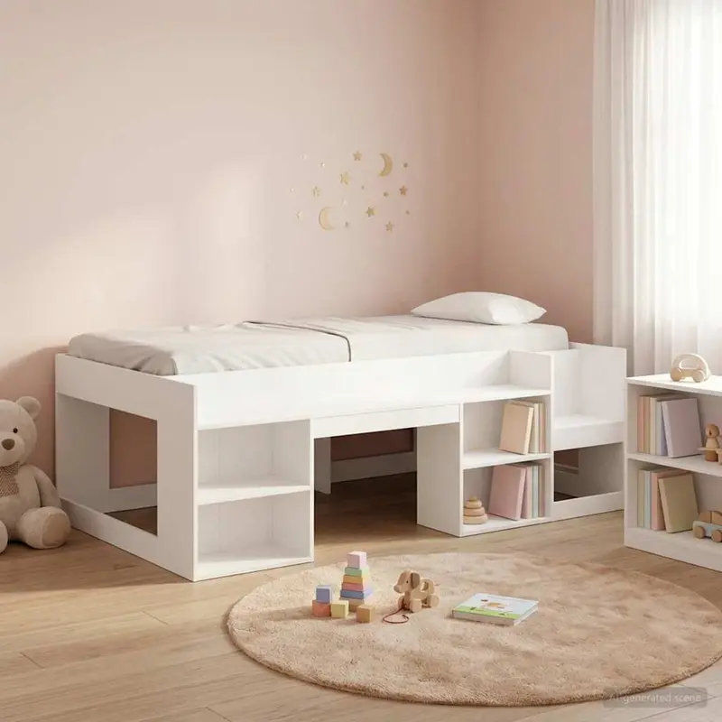 Cama Infantil con Almacenamiento Blanco 75 x 190 cm