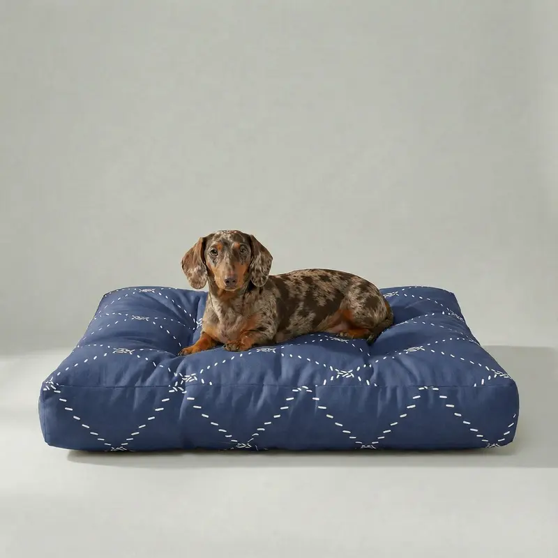 Cama para mascota gruesa y acolchada con acabado antimanchas Benicassim Marino