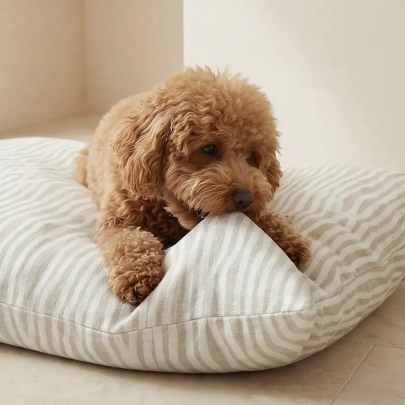 Cama para mascotas desenfundable antimanchas Bobby Beige