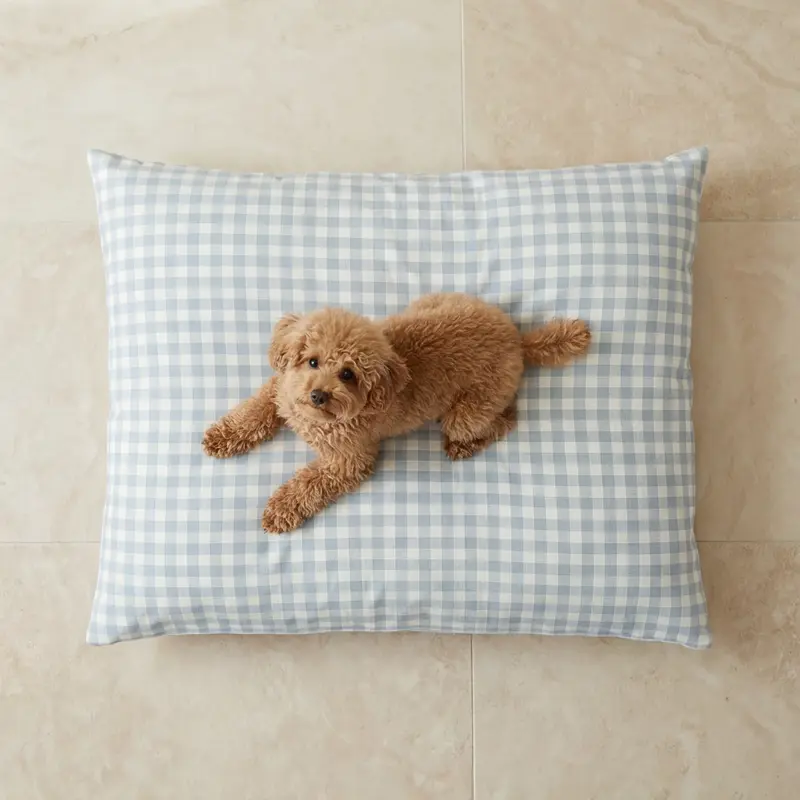 Cama para mascotas desenfundable antimanchas Calafat Azul Claro