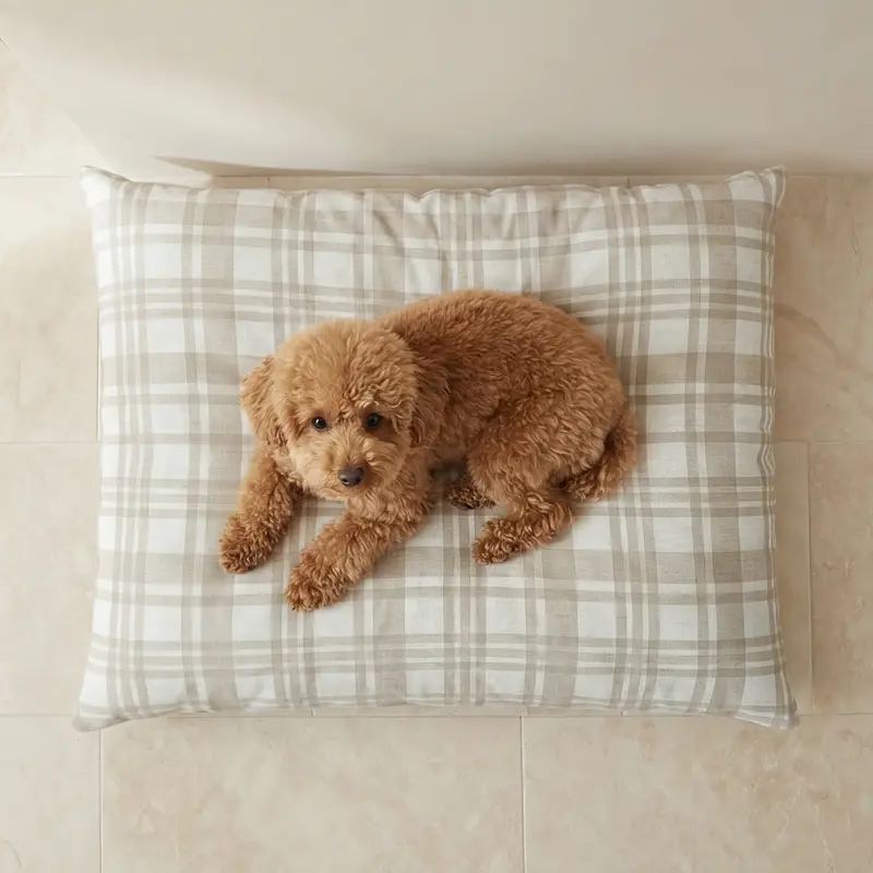 Cama para mascotas desenfundable antimanchas Jara Beige