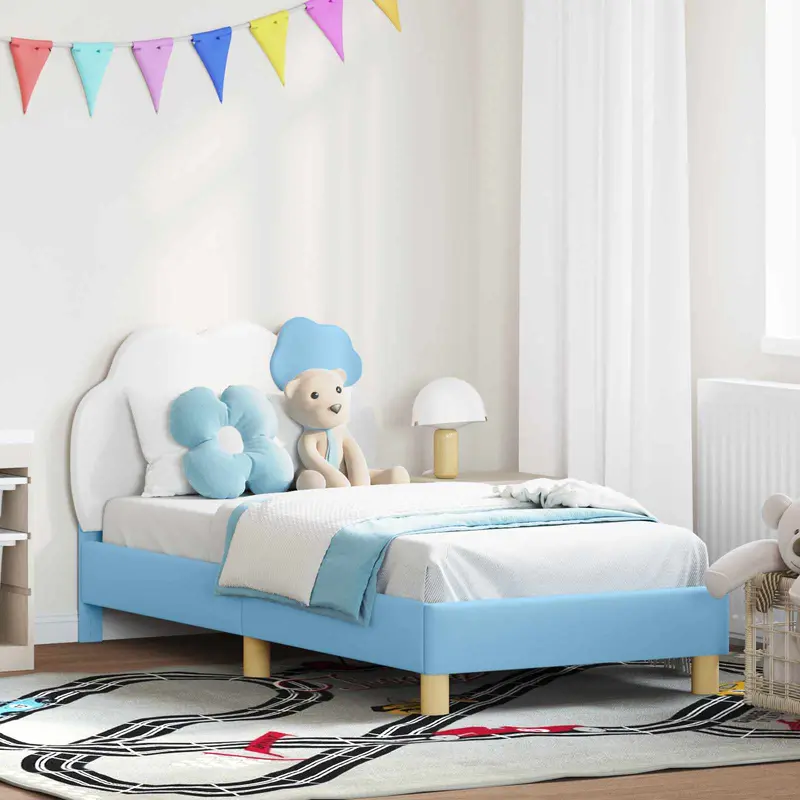 Cama para niños con cabecero Azul 80 x 160 cm PU