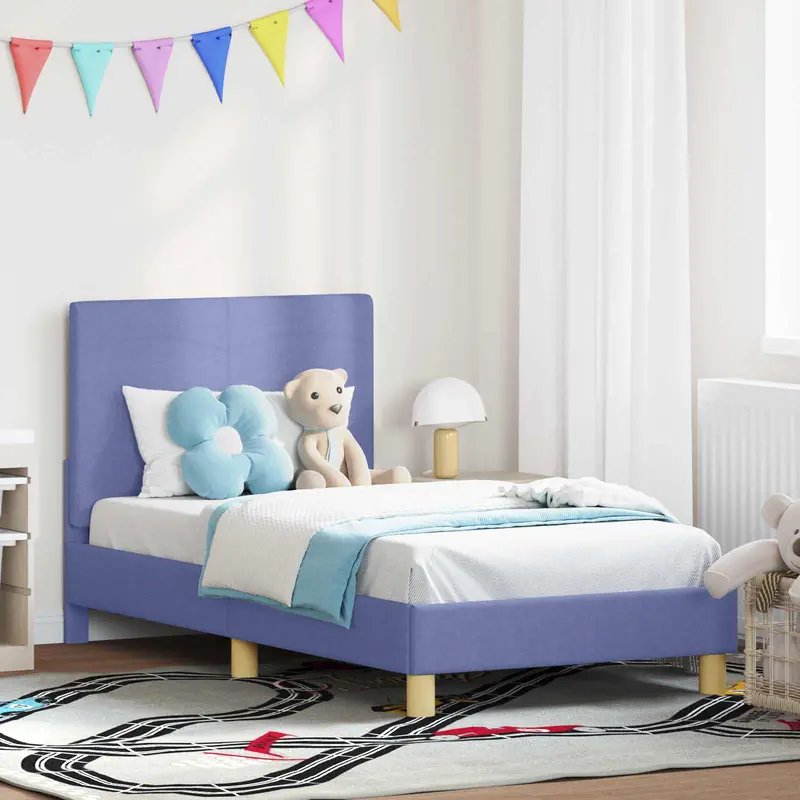 Cama para niños con cabecero Azul jeans 80 x 160 cm tela