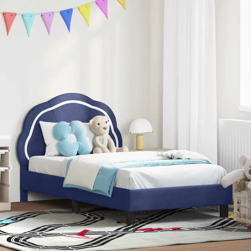 Cama para niños con cabecero Azul Policía 80 x 160 cm