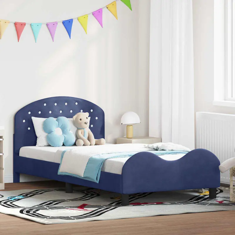 Cama para niños con cabecero Azul Policía 80 x 200 cm