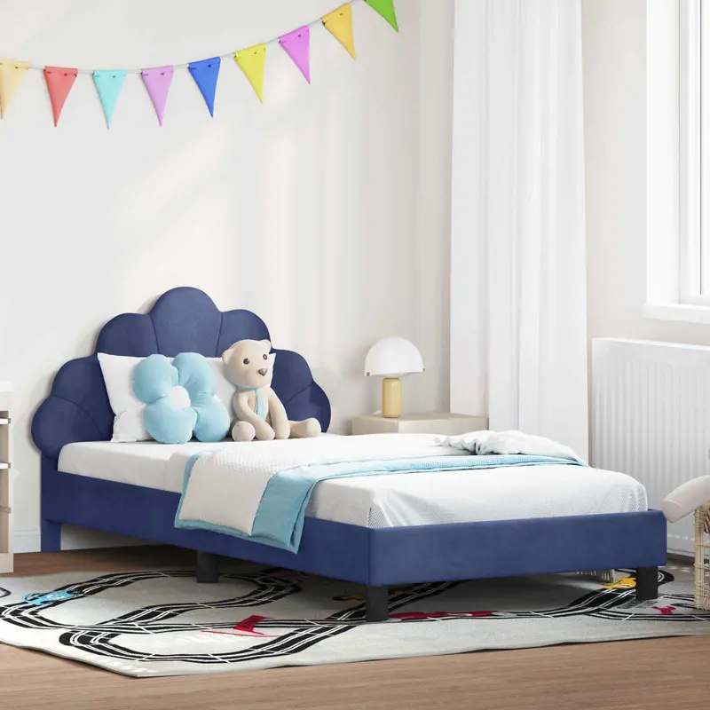 Cama para niños con cabecero Azul Policía 80 x 200 cm