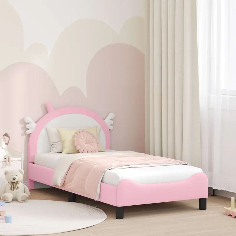 Cama para niños con cabecero Rosa 80 x 160 cm PU