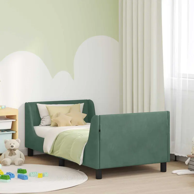 Cama para niños con cabecero Verde Mar 80 x 160 cm Terciopelo