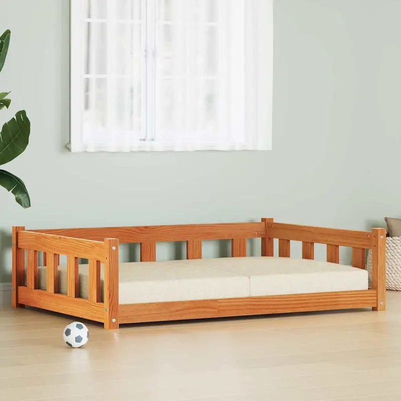 Cama para perro con almacenamiento Marrón cera 100 x 70 x 28 cm