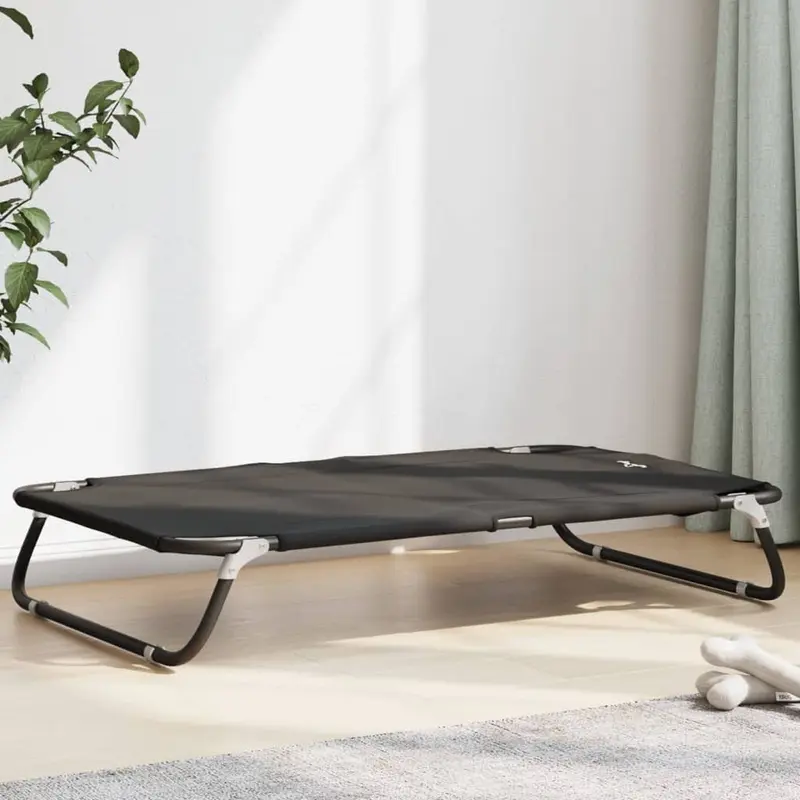 Cama para perros plegable tela oxford y acero gris antracita