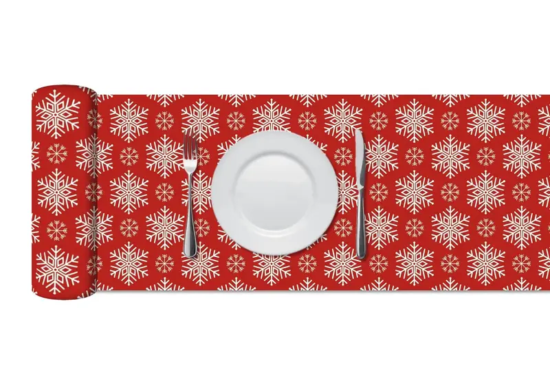 Camino de Mesa Vinílico Copos Navidad Rojos