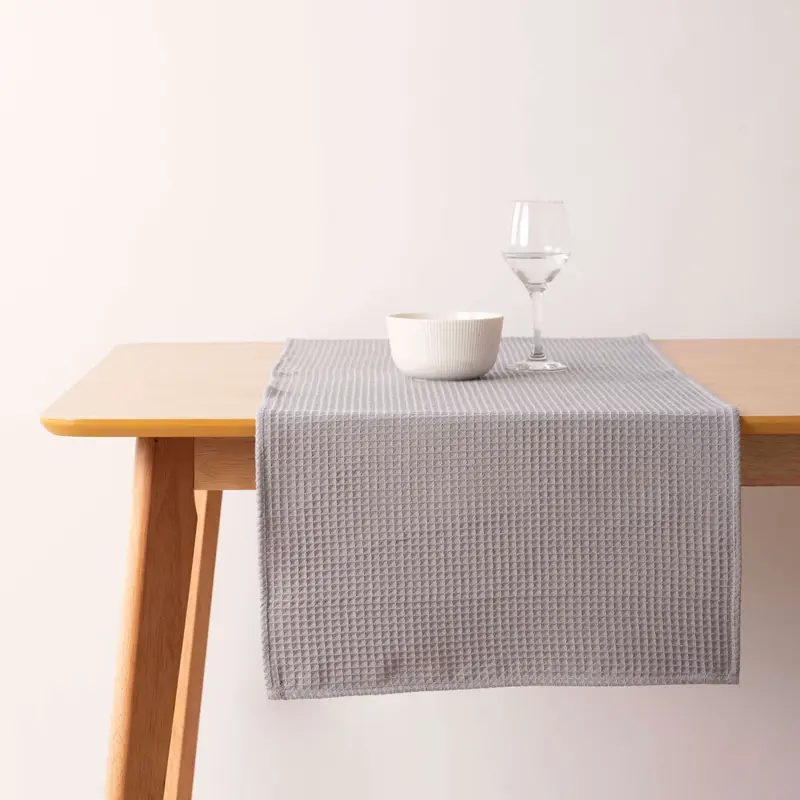 Camino de mesa Waffle Ultimate Grey 45x140 cm