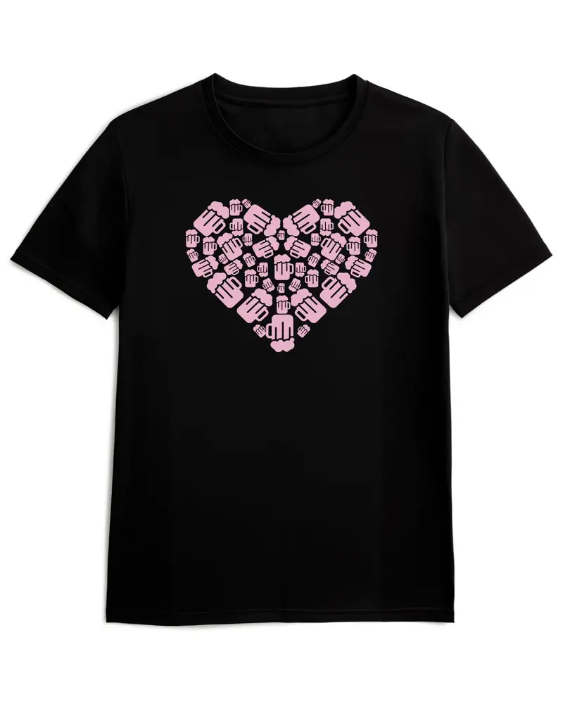 Camiseta de Manga Corta -  Beer Heart  - 100% Algodón