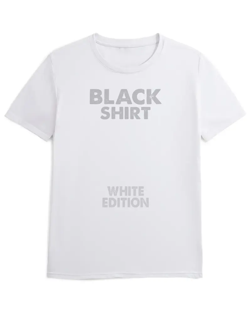 Camiseta de Manga Corta - Black Shirt White Edition - 100% Algodón