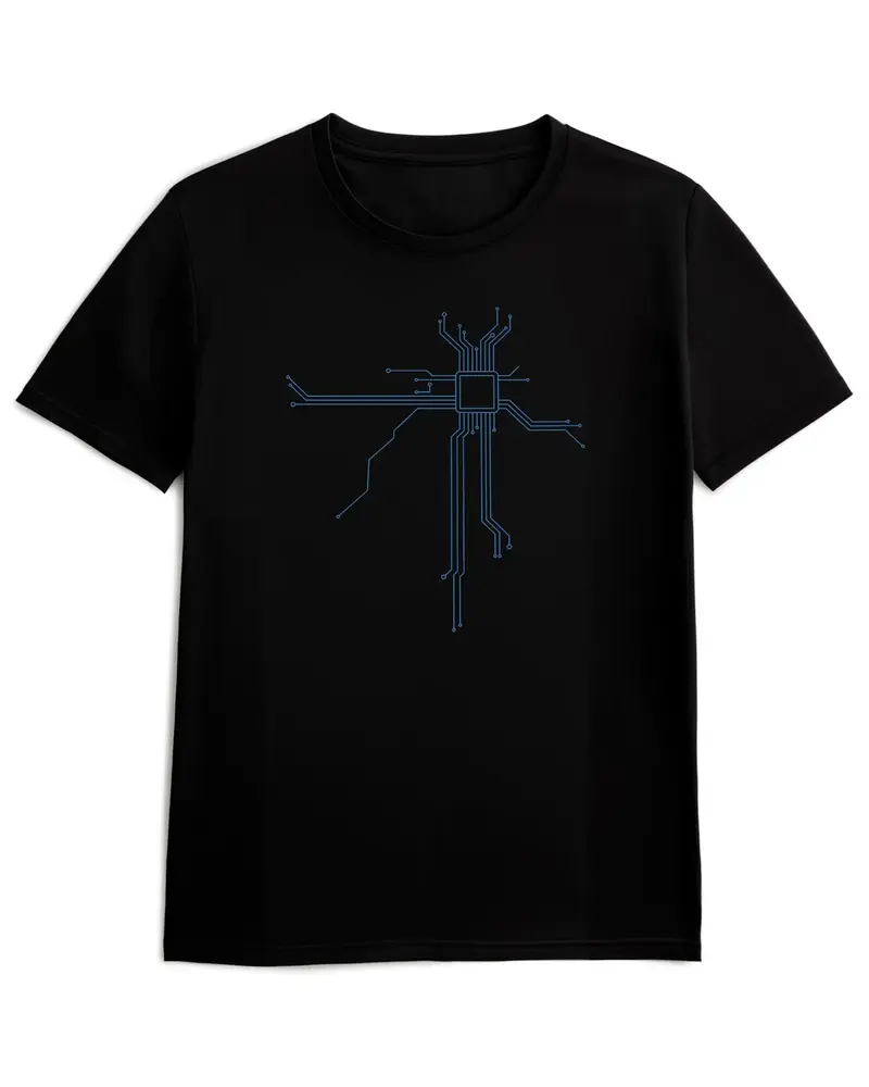 Camiseta de Manga Corta -  Corazón CPU  - 100% Algodón