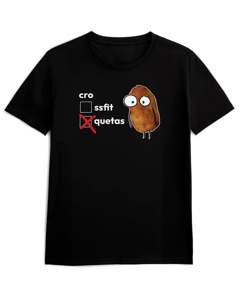 Camiseta de Manga Corta - Croquetas vs Crossfit - 100% Algodón
