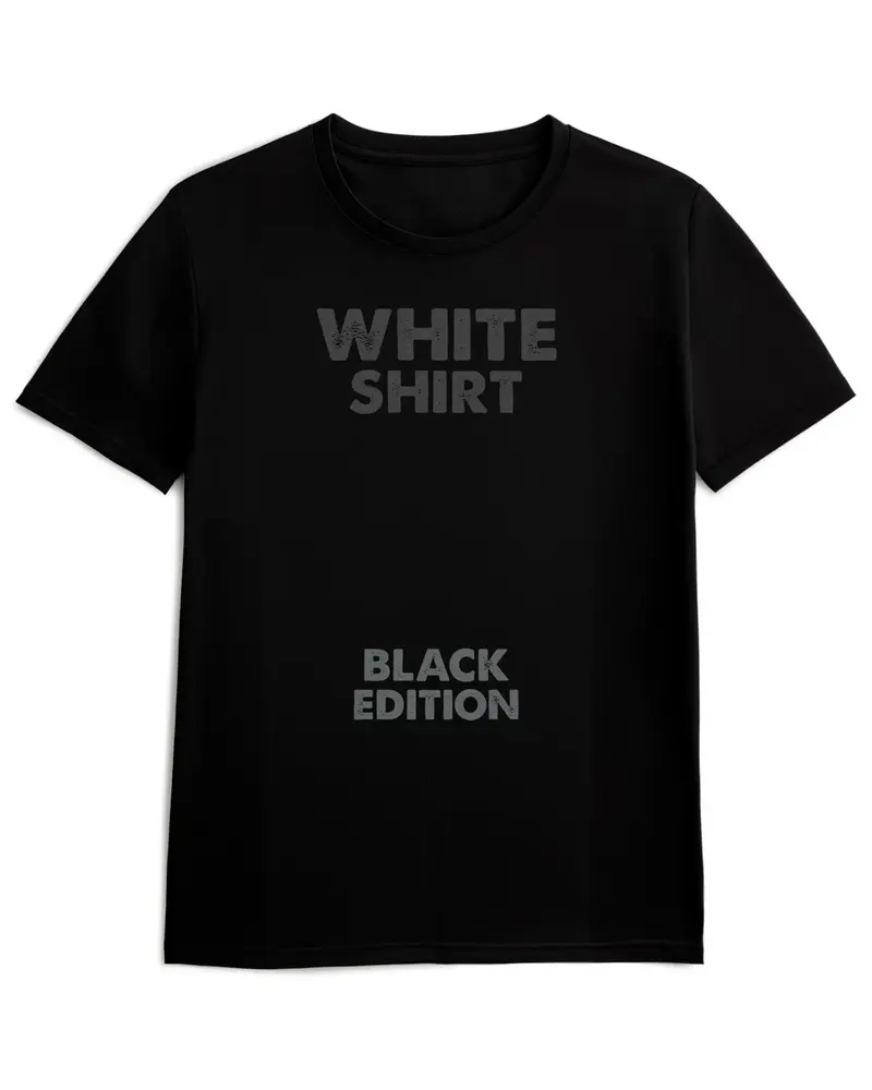 Camiseta de Manga Corta - White Shirt Black Edition - 100% Algodón