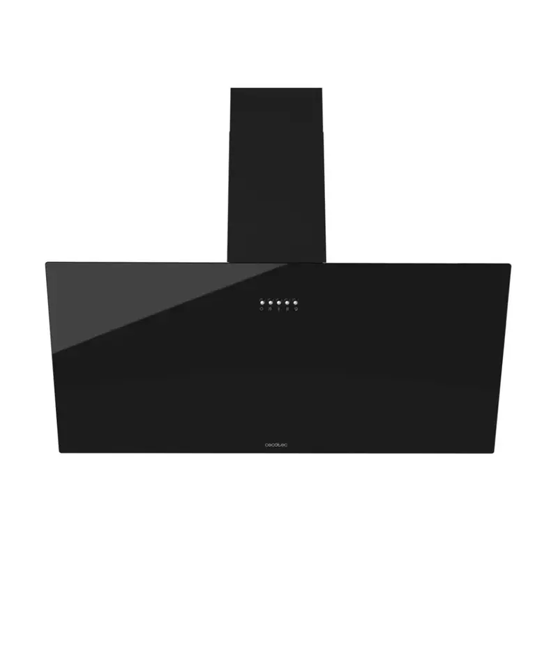 Campana Extractora 90cm Vidrio Negro, Succión 650m3/h, Clase A, 3 Niveles Potencia de Cecotec