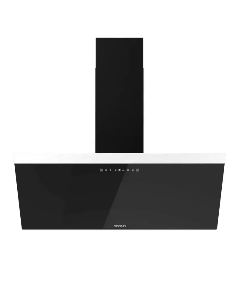 Campana Extractora 90cm Vidrio Negro, Succión 650m3/h, Control Táctil y LED de Cecotec
