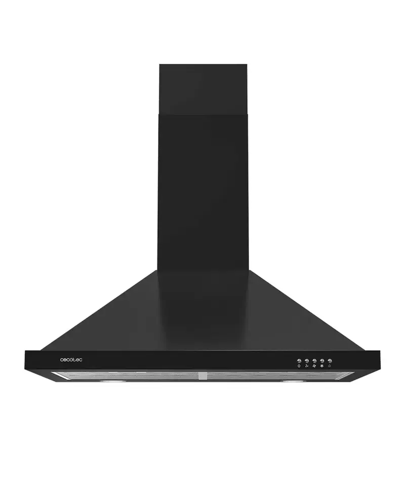 Campana Extractora Negra 60cm con Alta Succión y Bajo Ruido para Cocinas Modernas de Cecotec