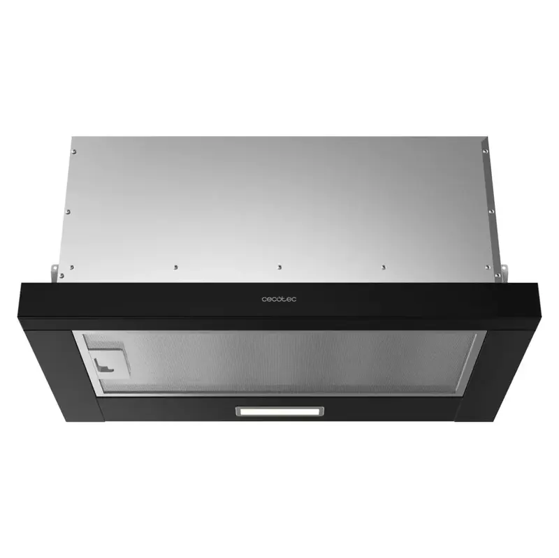 Campana Extractora Negra 60cm, Succión 350m3/h, Eficiencia A, Filtros de Carbono de Cecotec