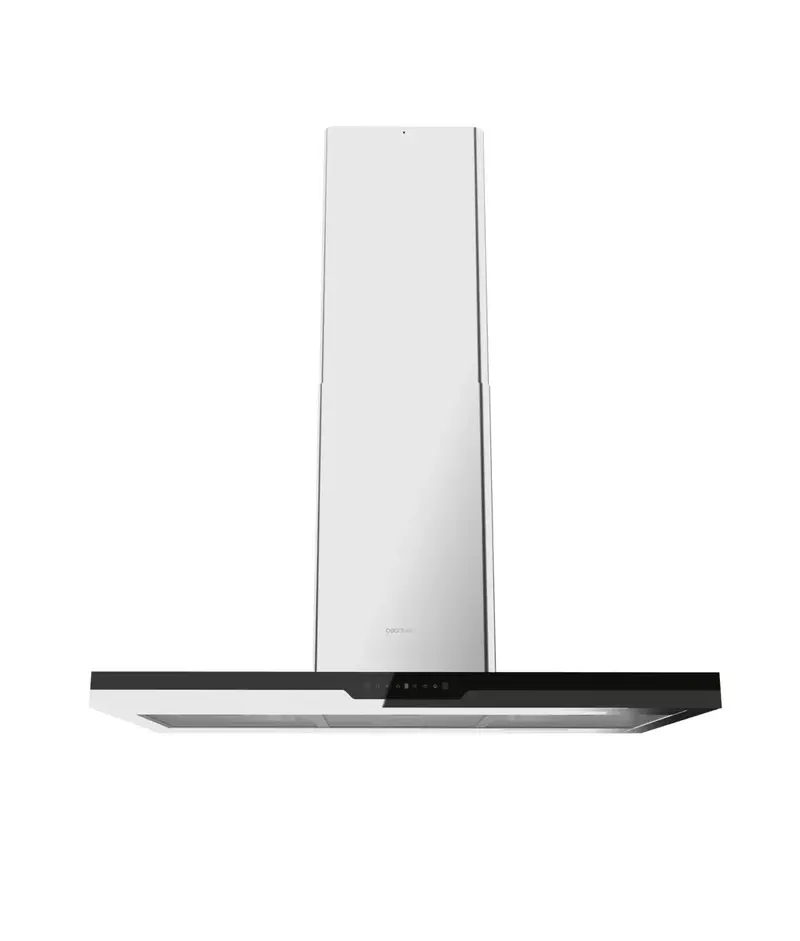 Campana Isla Bolero Flux ICT 908000 Cristal Negro 90cm Succión 800m3h Motor 210W Control Táctil A++ de Cecotec