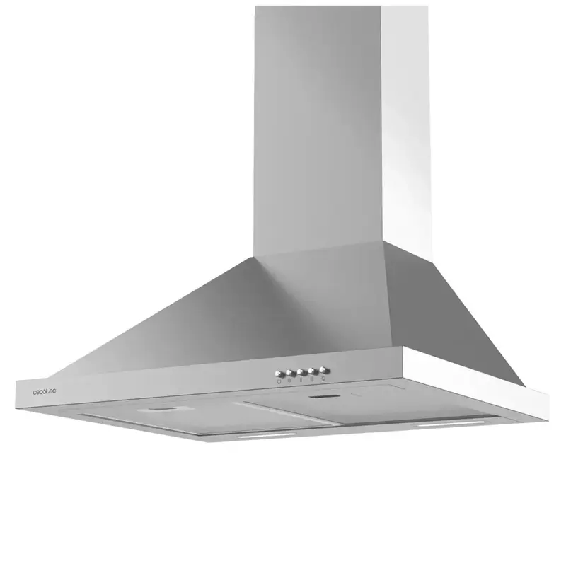 Campana Piramidal Bolero Flux PM 606500 Inox 60cm Succión 650m3h Motor 165W Clase A con Luz y Filtro de Carbono de Cecotec