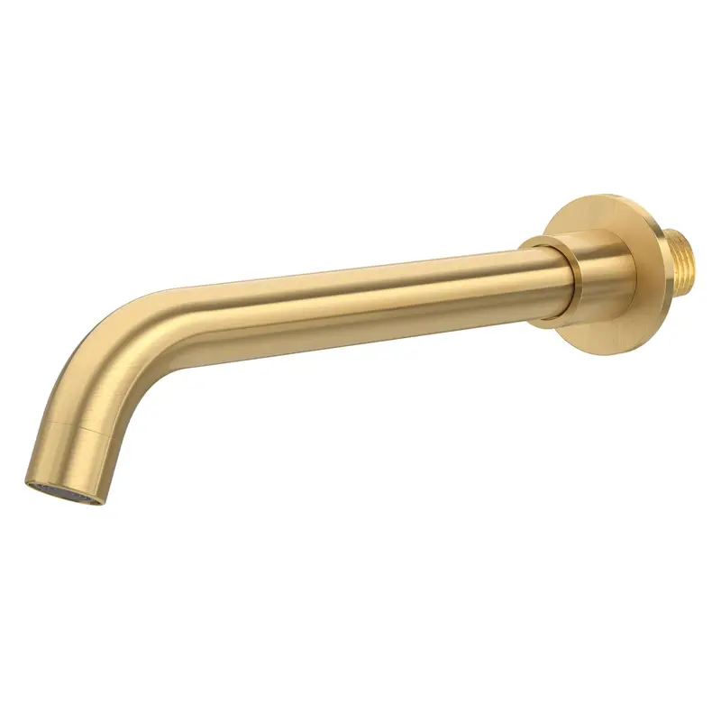 Caño redondo 26 cm en dorado cepillado con rosca 1/2 de Valaz