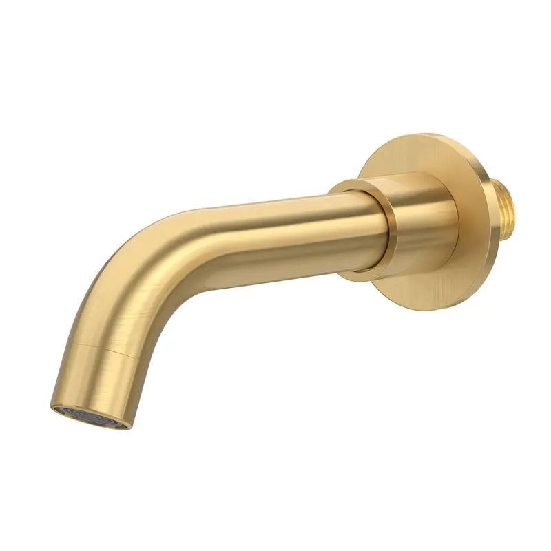 Caño redondo de 15 cm con acabado oro mate protección PVD y rosca 1/2 de Valaz