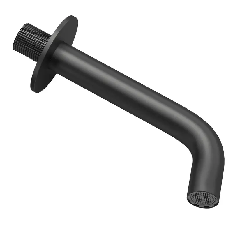 Caño redondo empotrado de 21 cm en negro mate para lavabo de Valaz