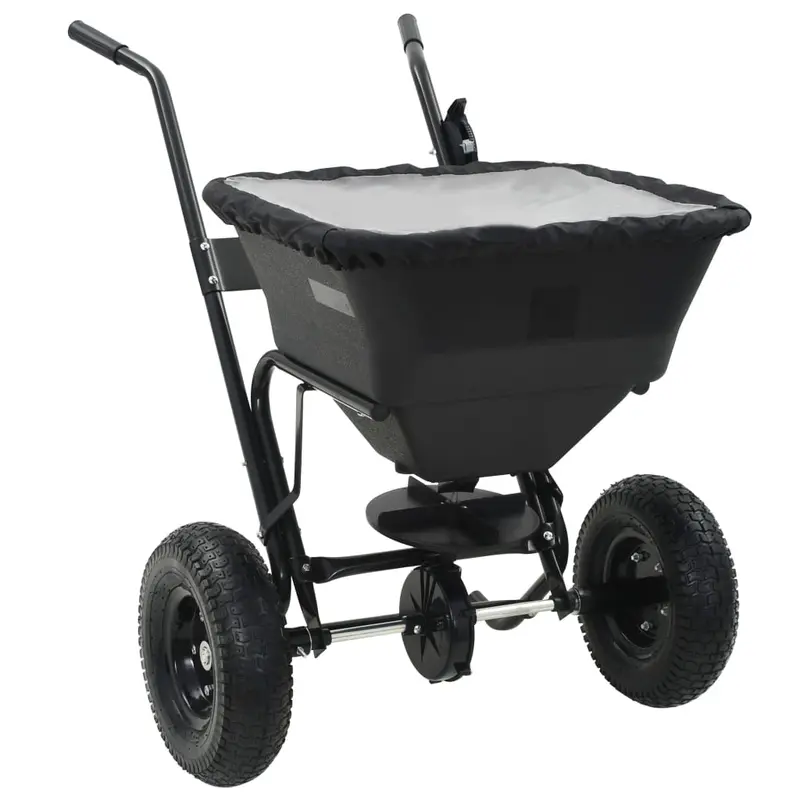 Carrito de mano esparcidor de sal PVC y acero 106x73x76 cm 45 L