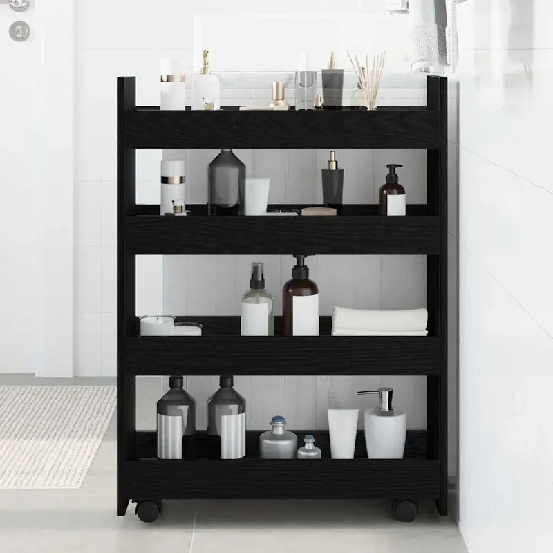 Carro de Almacenamiento Estrecho Roble Negro 60 x 20 x 82 cm