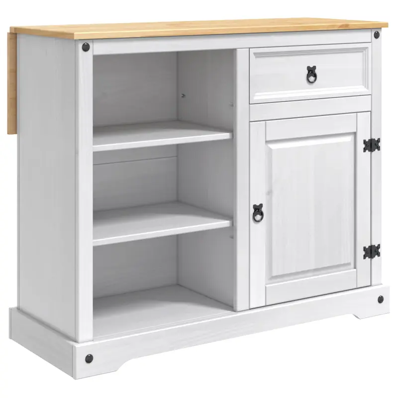 Carro de Cocina 2 pcs y Cera de Miel 112 x 70 x 91,5 cm