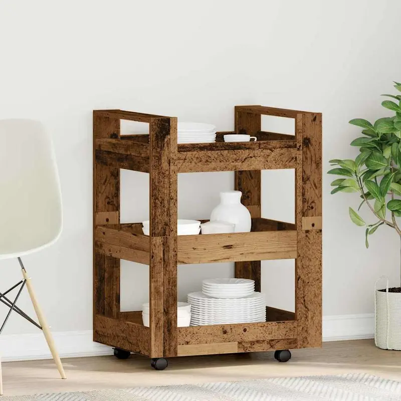 Carro de Cocina Madera de roble 60 x 45 x 80 cm